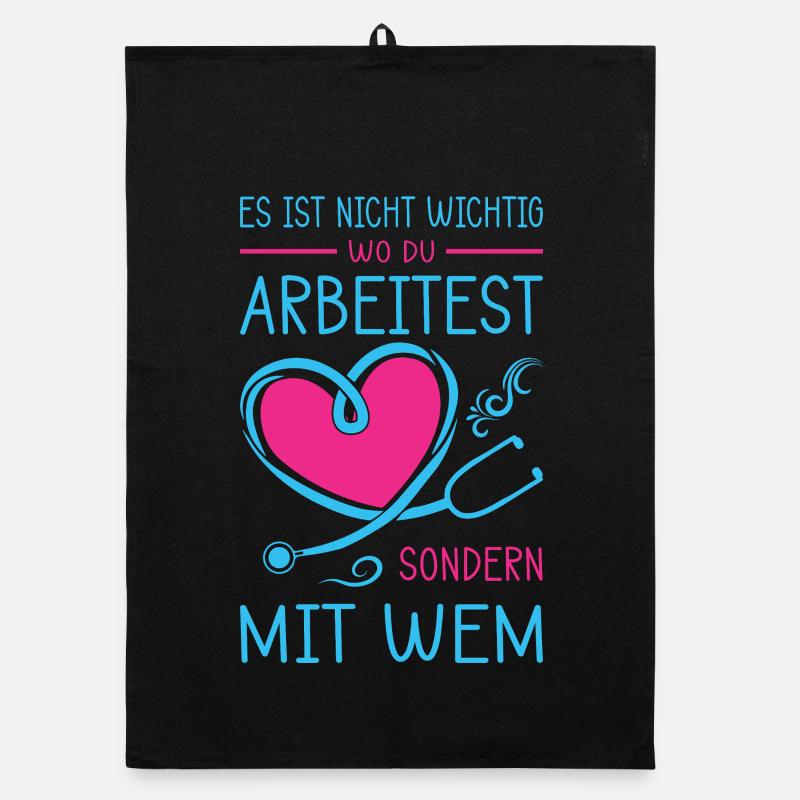 Pflegerin Geschenke Pflege Lustig Krankenpflegerin - Organic Geschirrtuch - Schwarz