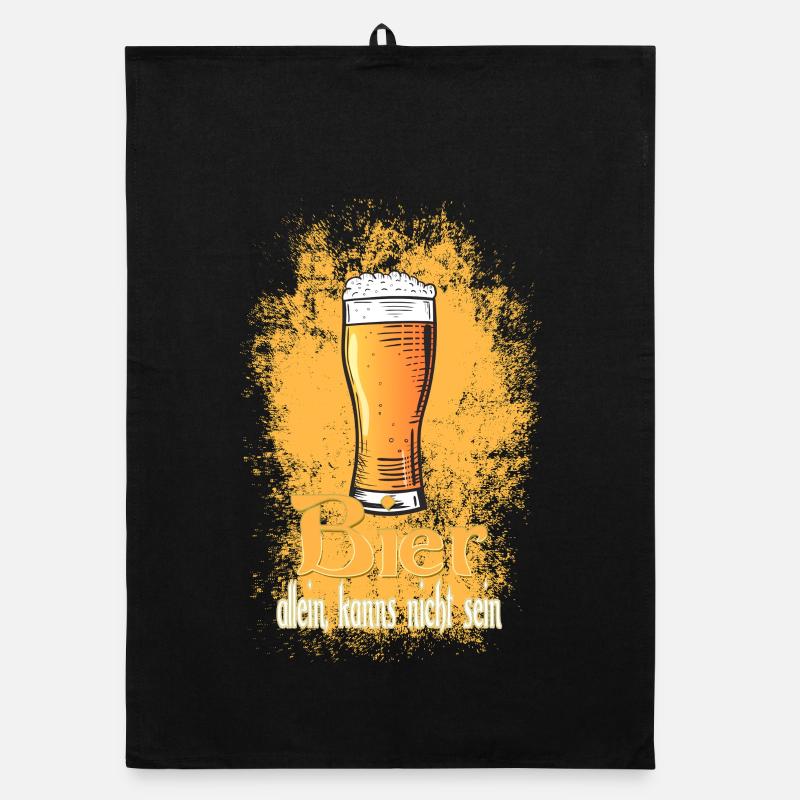 Bier Glas Spruch  - Organic Geschirrtuch - Schwarz