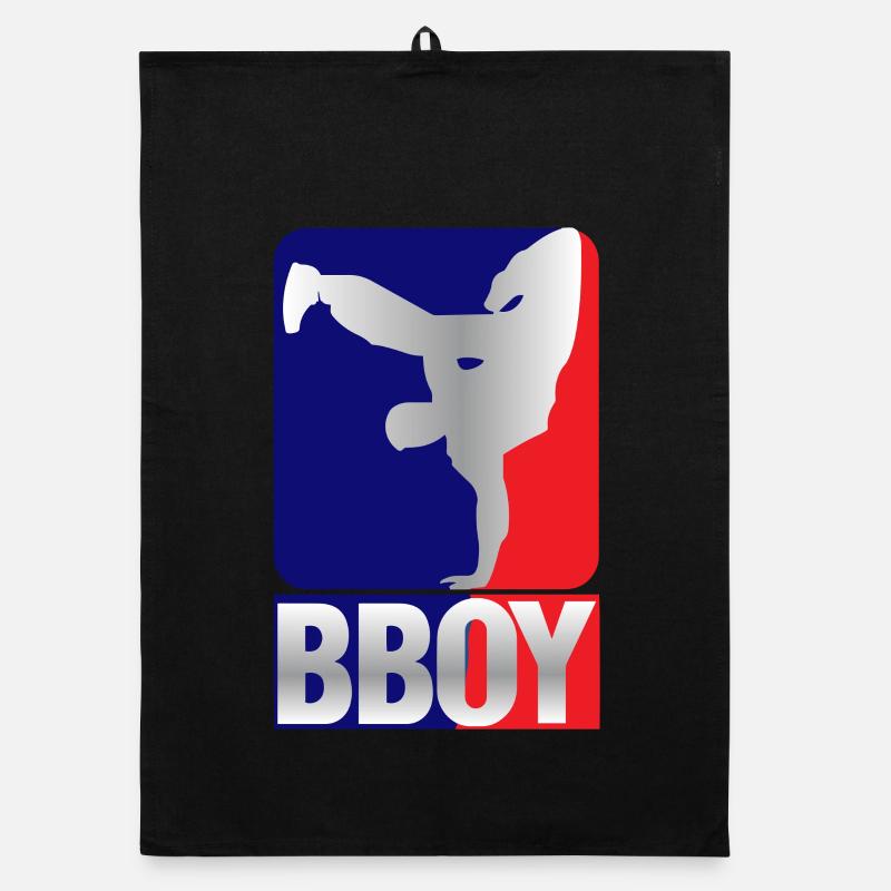 Breakdance B-Boy Streetdance Design Hip Hop Danse - Torchon bio - noir
