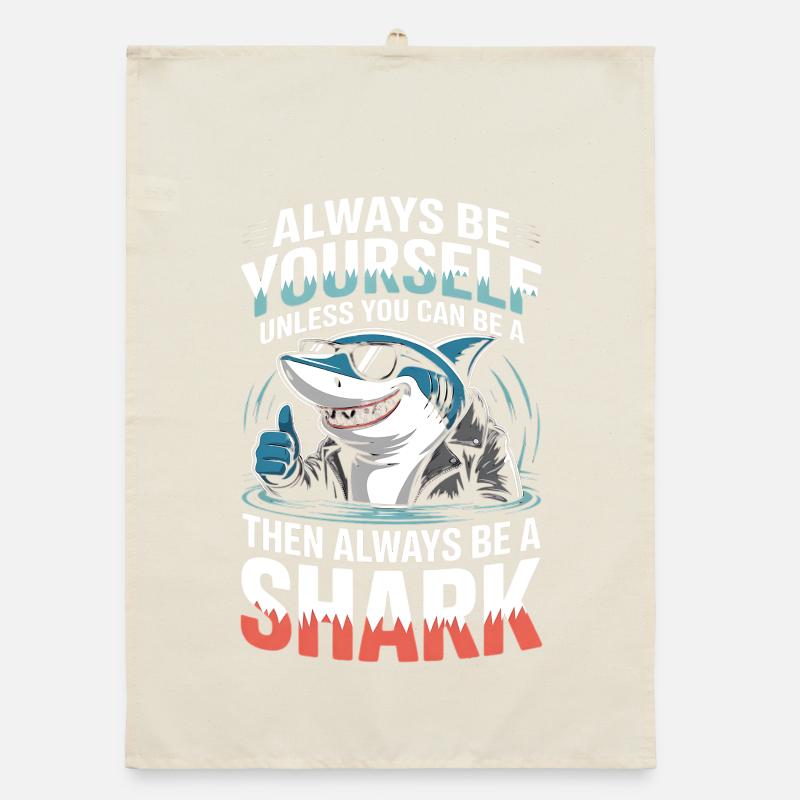 Sei immer du selbst, es sei denn, du kannst ein Hai sein Organic Geschirrtuch