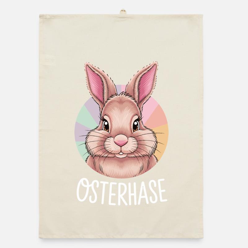 Easter Bunny Cute Colorful Easter Bunny for Kids Organic dish towel