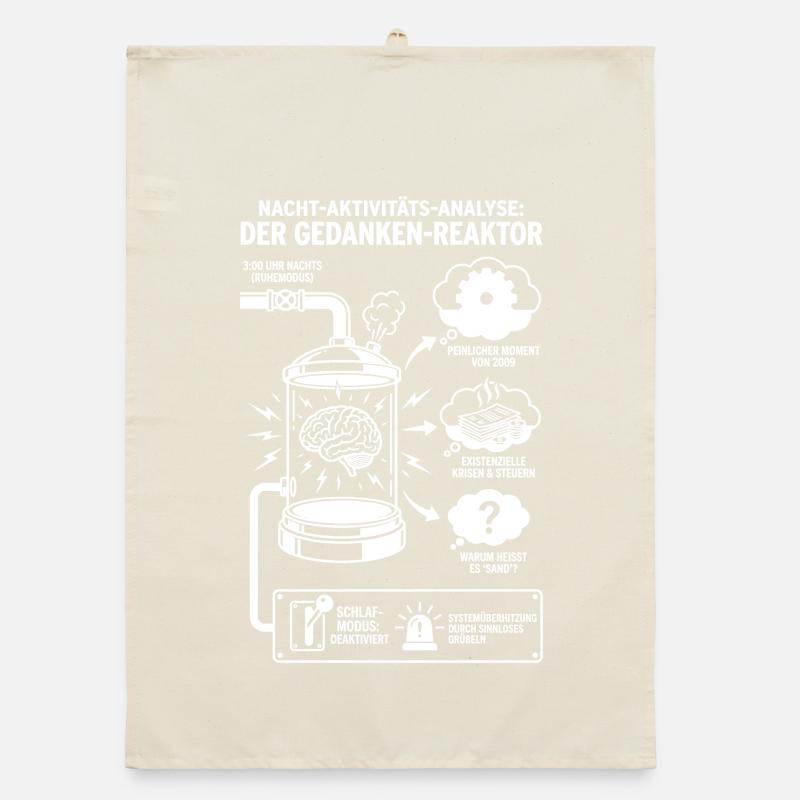 Thought Reactor Funny Night Analysis Graphic Organic dish towel
