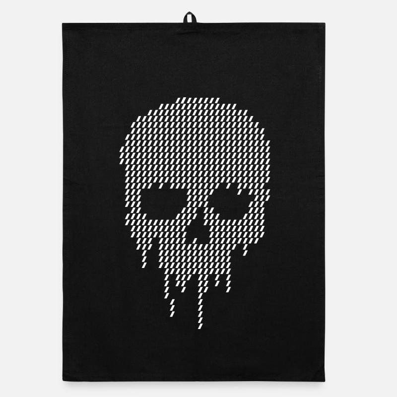 Crâne de Pixel Dégoulinant Torchon bio