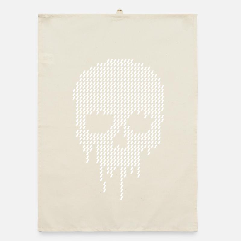 Dripping Pixel Skull Organic dish towel