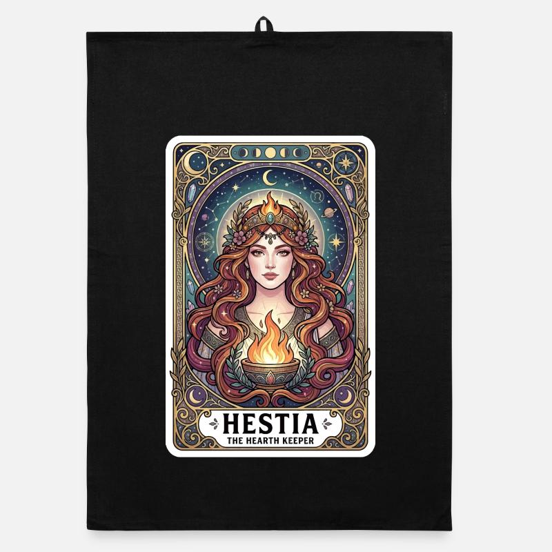 Hestia Tarot Card Organic dish towel
