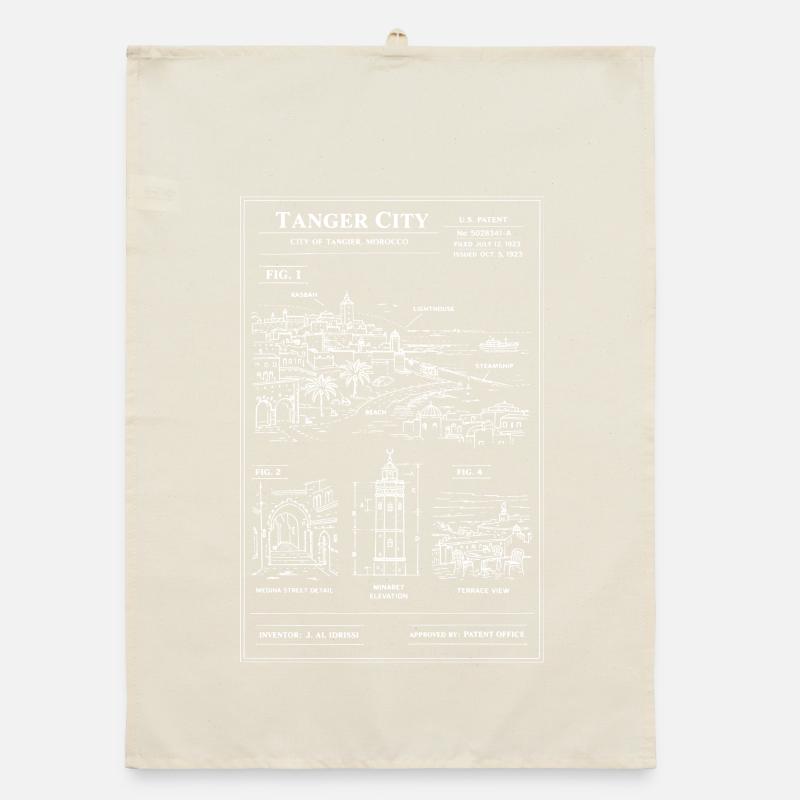 Tangier Cityline Sketch Organic dish towel