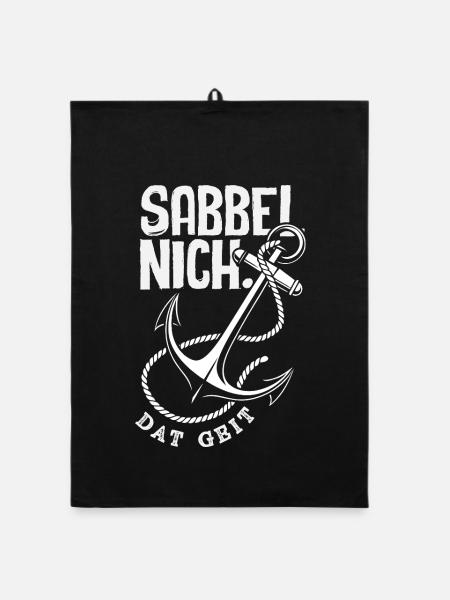 Moin Moin Norden - Maritimes Norddeutsch Design - Organic Geschirrtuch - Schwarz - Vorne