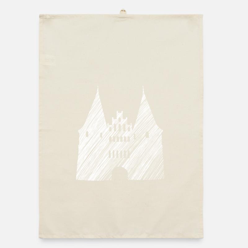 Monument emblématique de Lübeck : Holsten Gate Graphic White Torchon bio