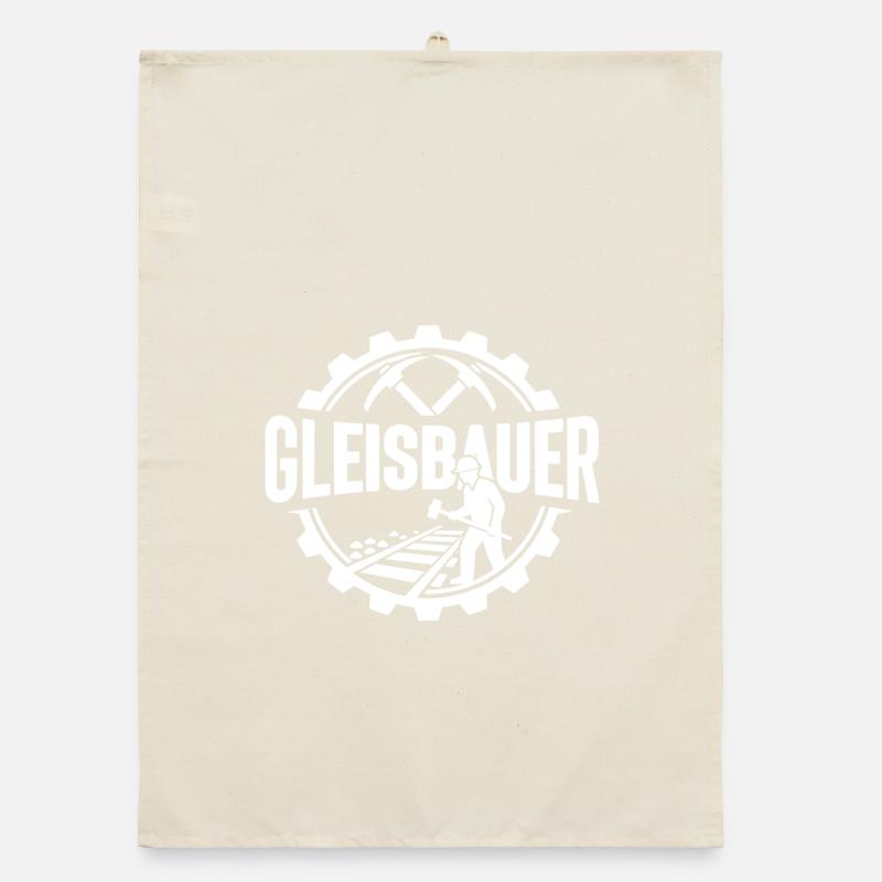 Gleisbauer Baustelle Eisenbahn Organic Geschirrtuch