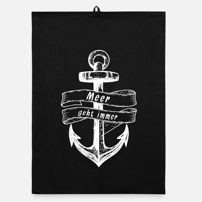 Sea Always Goes Anchor Organic dish towel