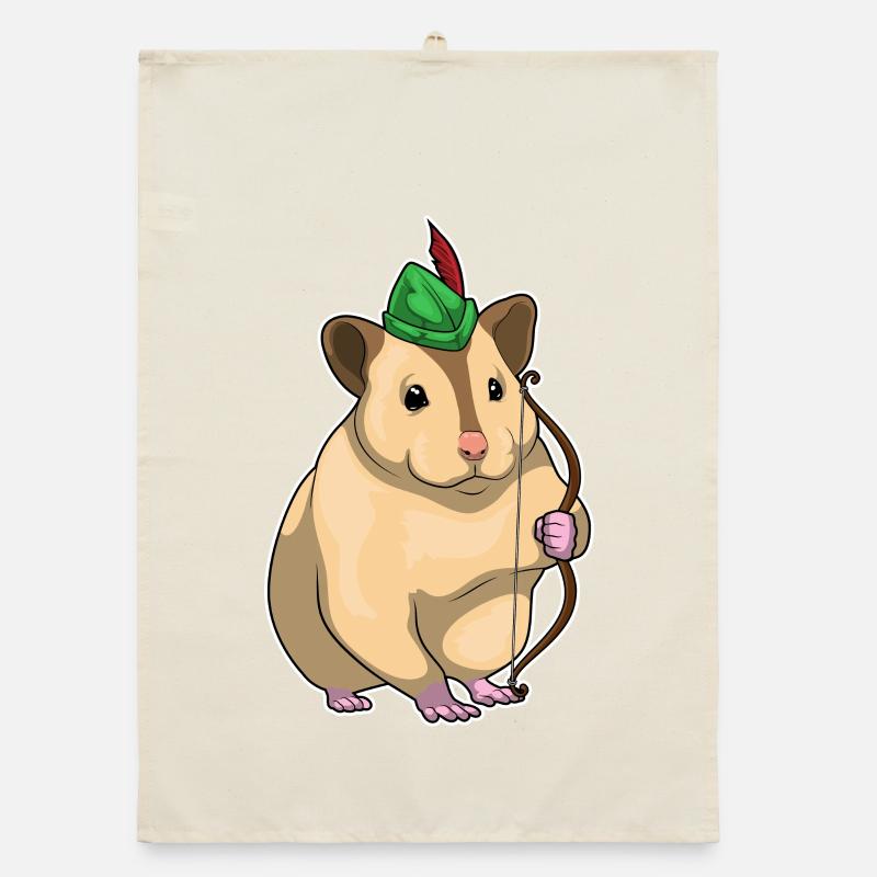 Hamster Archer Bow Organic dish towel