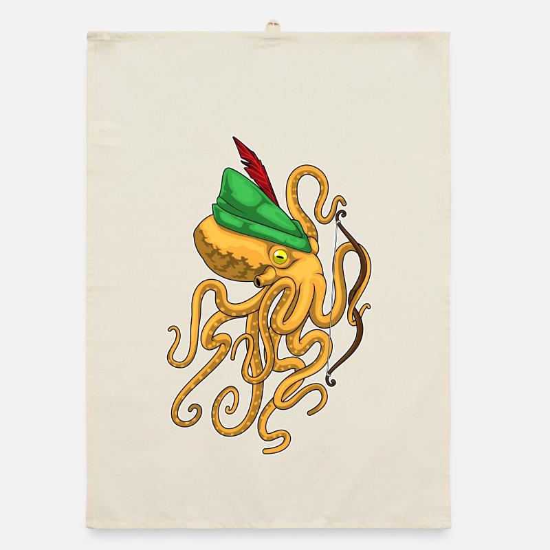 Octopus Archer Bow Organic dish towel