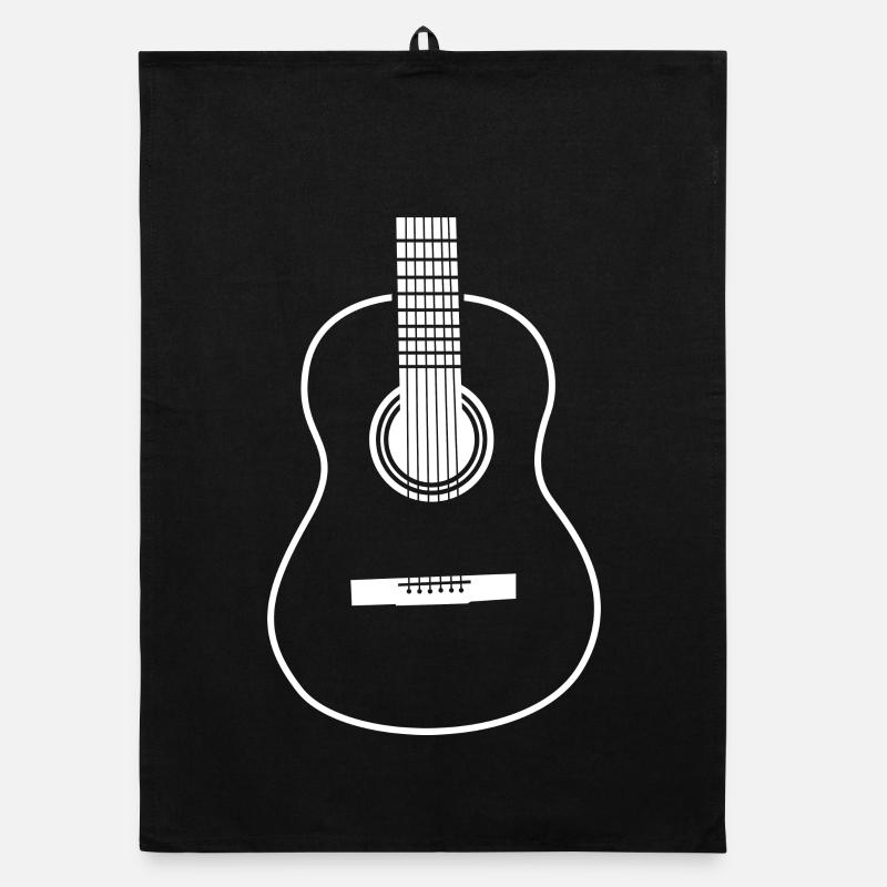 Guitar Sketch Organic dish towel