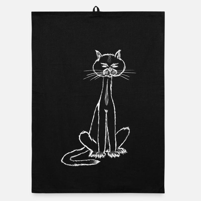 Je suis le chat... - Torchon bio - noir