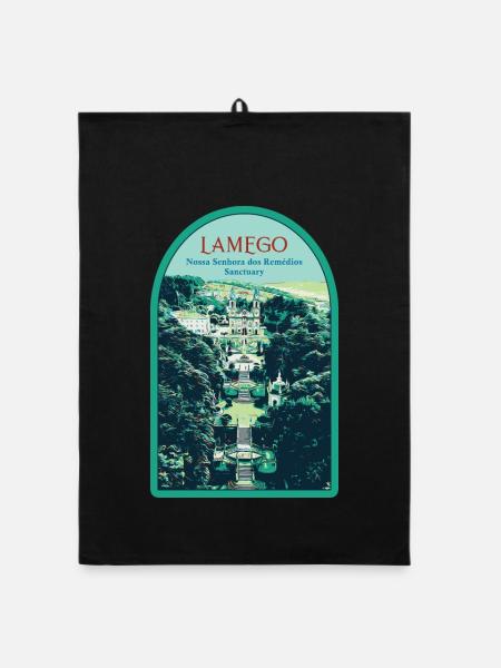 Lamego, Sanctuaire Notre-Dame-des-Remèdes - Torchon bio - noir - Devant