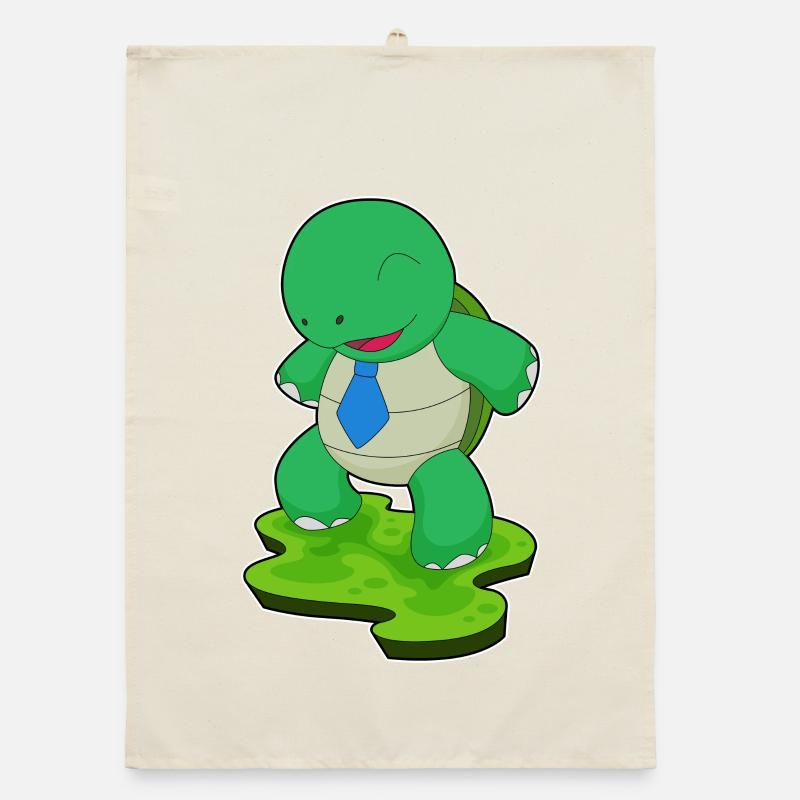 Turtle Necktie Organic dish towel