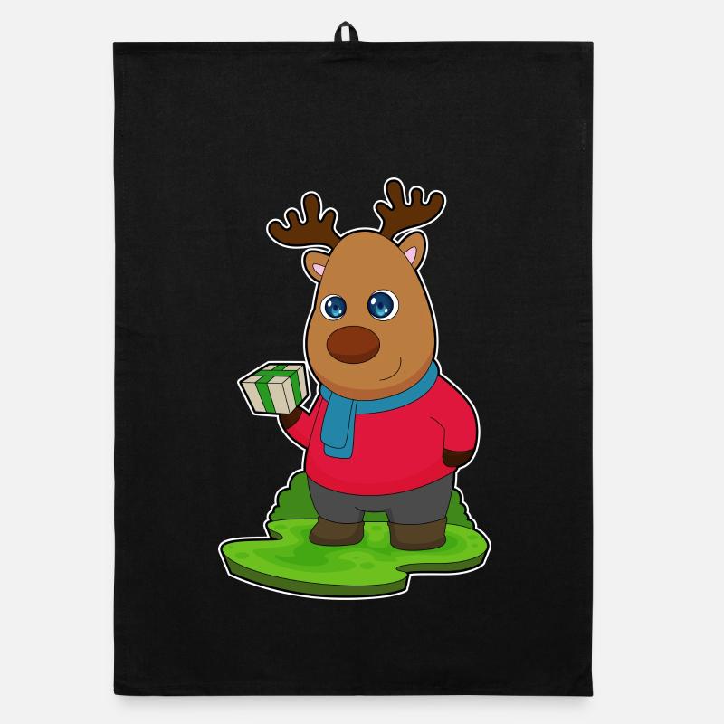 Reindeer Christmas Package Organic dish towel