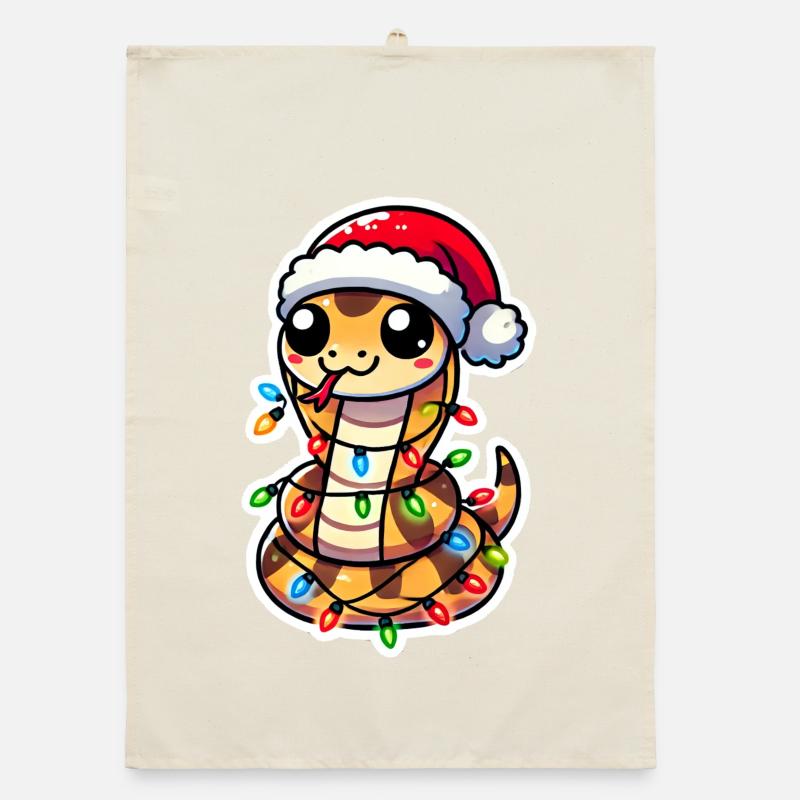 Christmas Snake Wrap Organic dish towel
