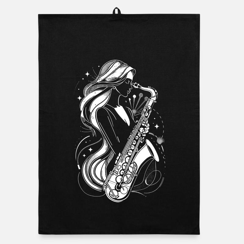 Weiblicher Saxophonist Organic Geschirrtuch