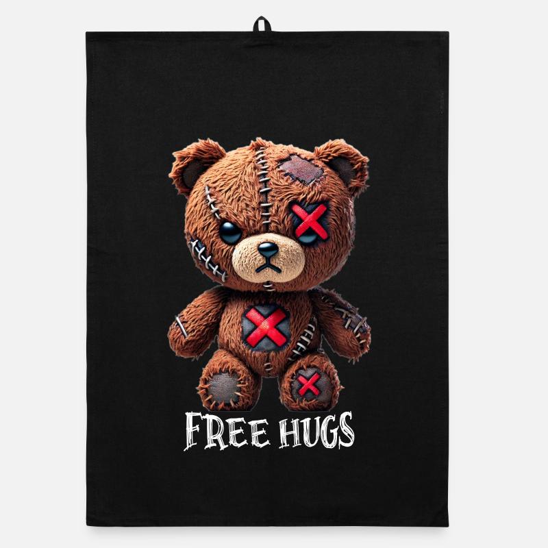 Free Hugs Teddy Bear Organic dish towel