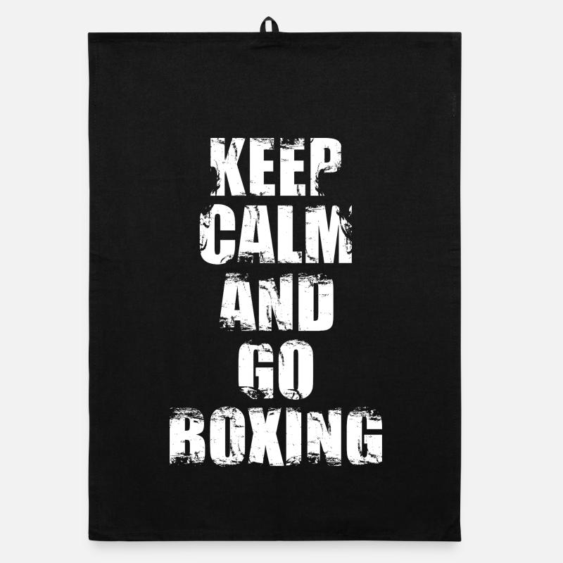 Restez calme et faites de la boxe Torchon bio