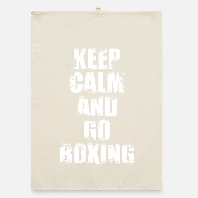 Restez calme et faites de la boxe Torchon bio