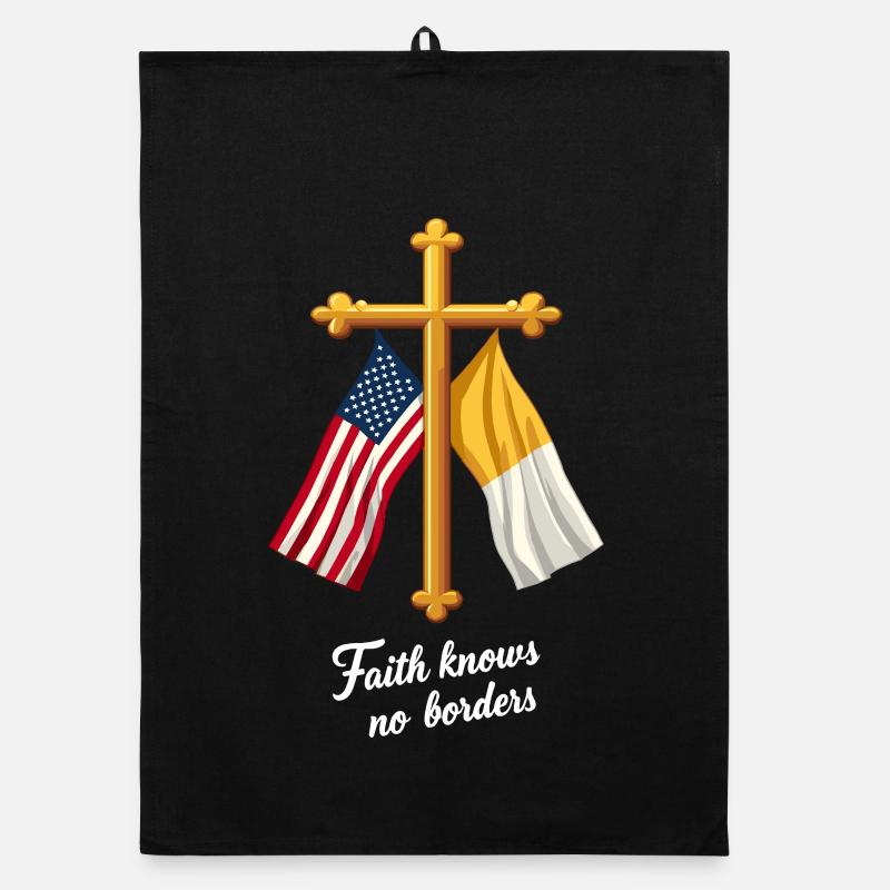Drapeau américain et du Vatican Torchon bio