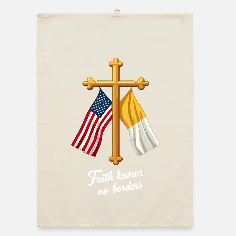 Drapeau américain et du Vatican Torchon bio