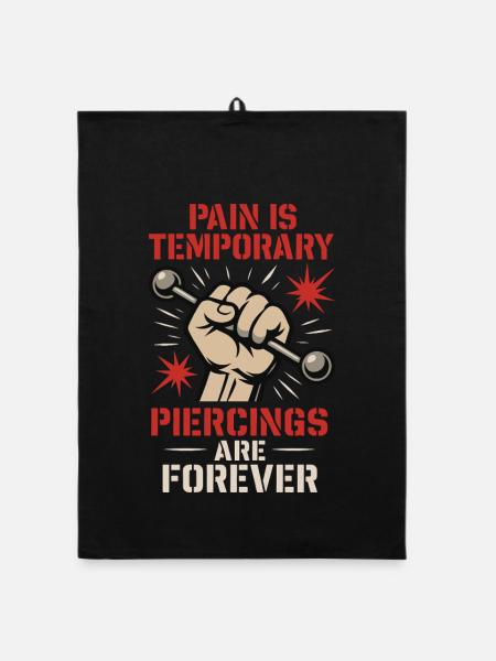 Piercing Addict Body Mod Enthusiast - Organic dish towel - black - Front