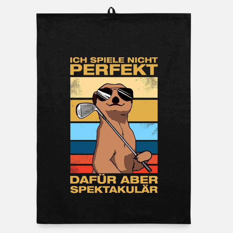 Ich spiele nicht perfekt Golfer Golf Golfen Organic Geschirrtuch