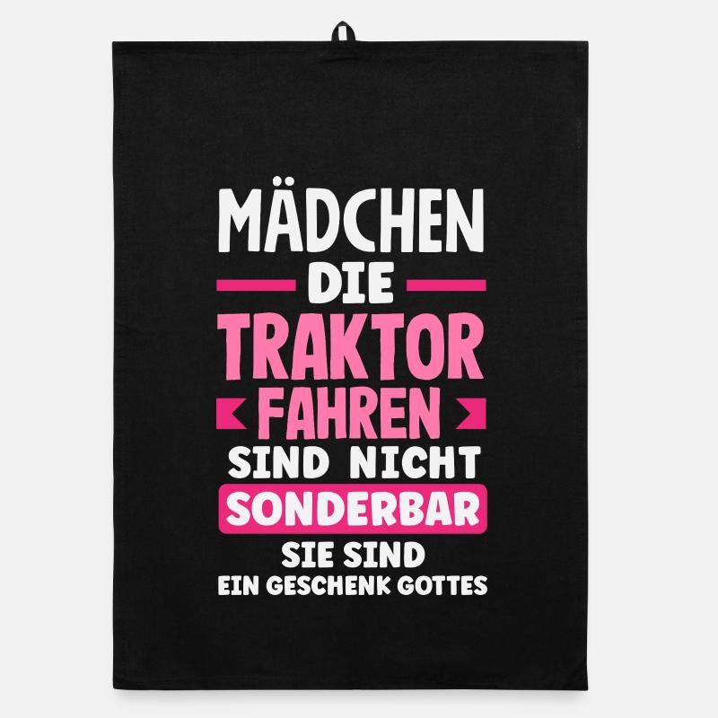 Mädchen die Traktor fahren sind sonderbar Organic Geschirrtuch