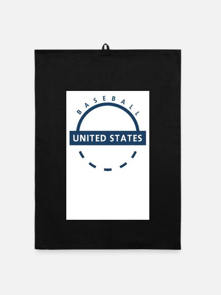 Emblème de Baseball USA - Torchon bio - noir