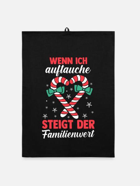 Santa Claus Christmas Time Christmas - Organic dish towel - black - Front