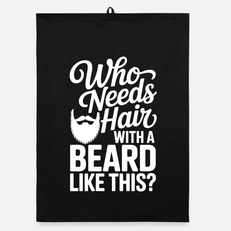 Who Needs Hair With A Beard Like This Bart Glatze Organic Geschirrtuch