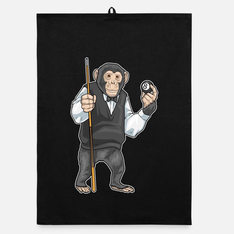 Affe Billiard Queue Sport Organic Geschirrtuch