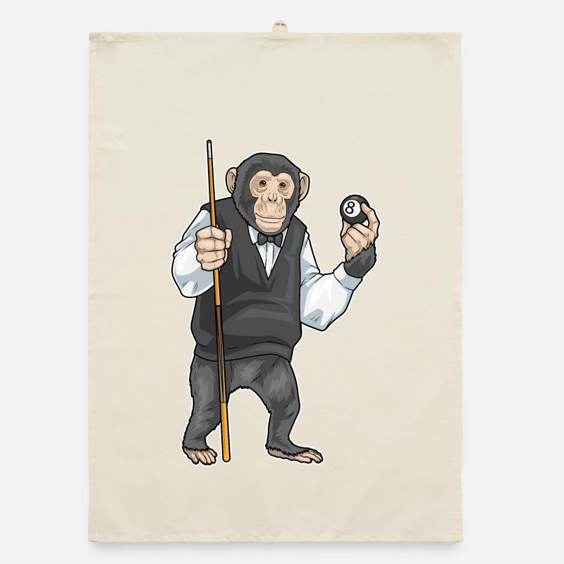 Affe Billiard Queue Sport Organic Geschirrtuch