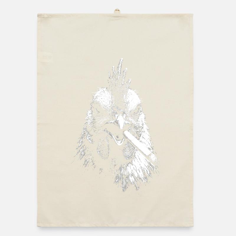 Smoking Hen Graphic Organic dish towel