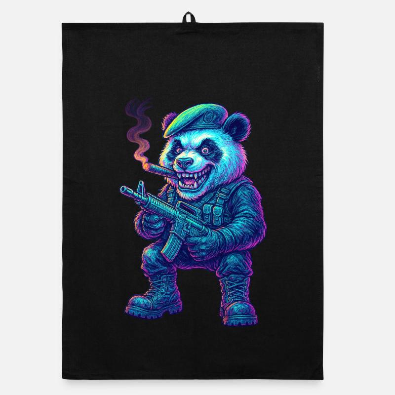 Mercenaire Panda Néon Torchon bio