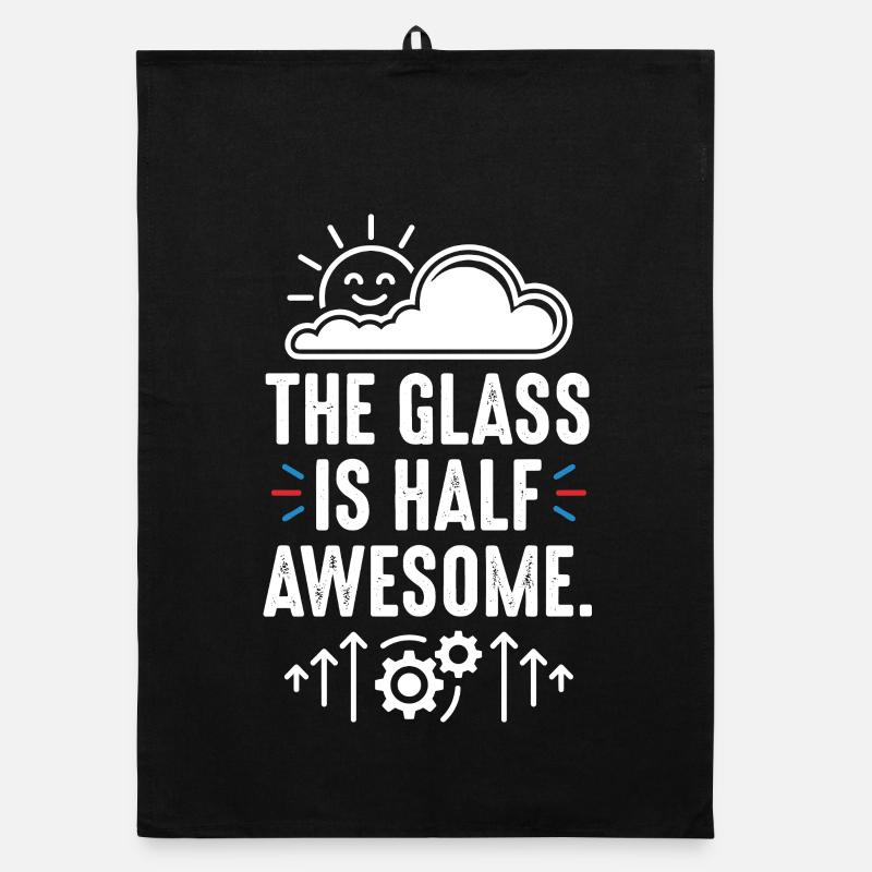 The Glass Is Half Awesome Organic dish towel