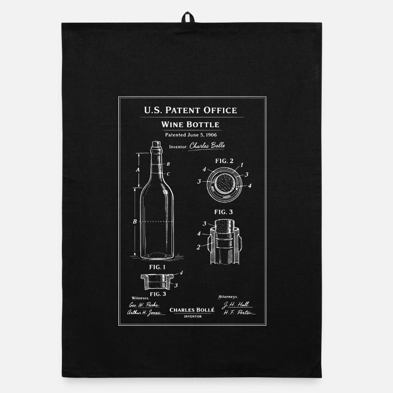 Brevet du plan de bouteille de vin Torchon bio