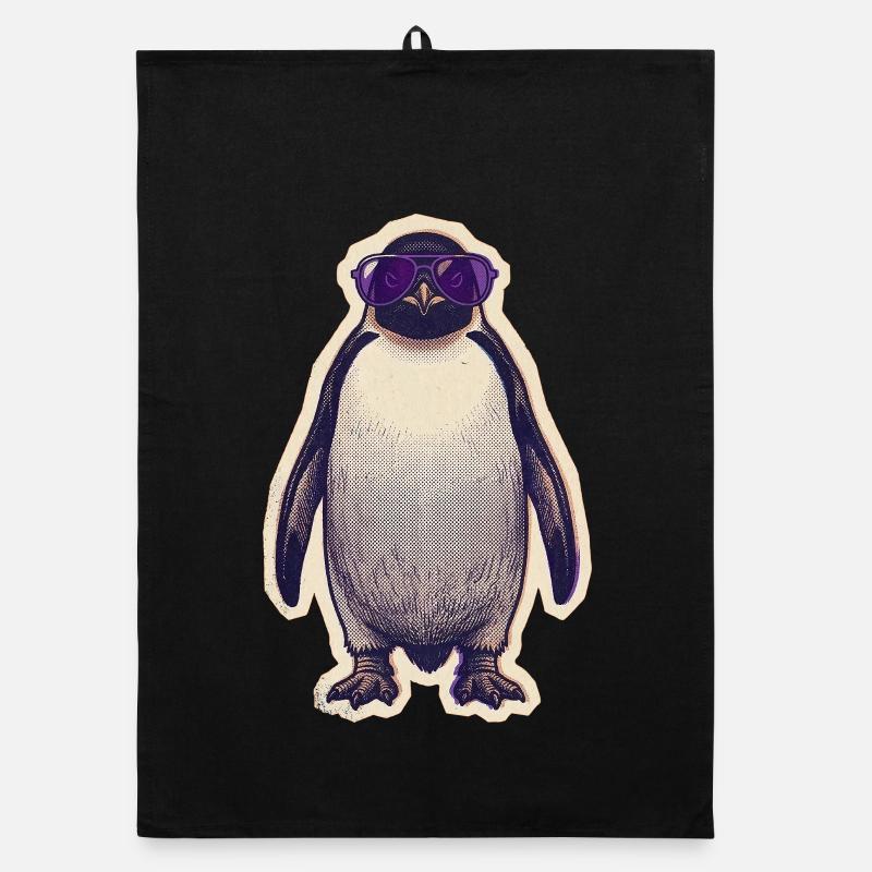 Pingouin avec lunettes de soleil Torchon bio