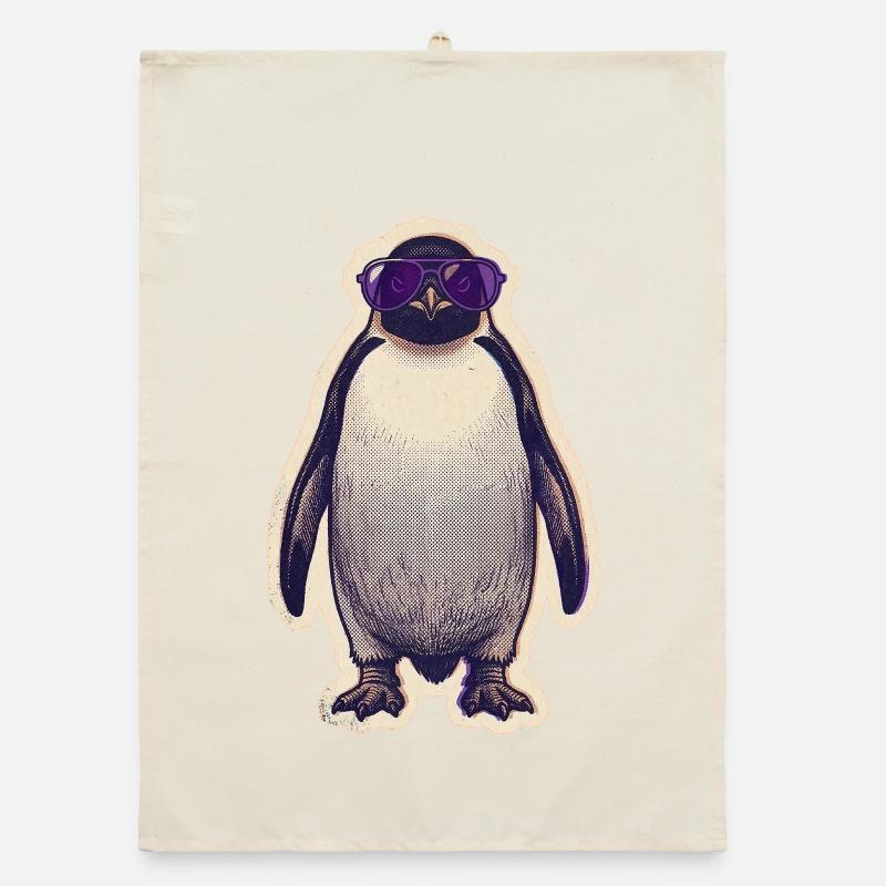 Pingouin avec lunettes de soleil Torchon bio