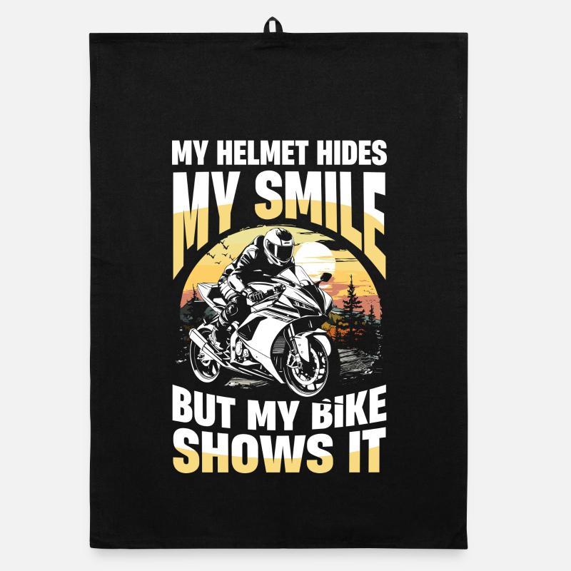 Mon casque cache mon sourire mais mon vélo Torchon bio