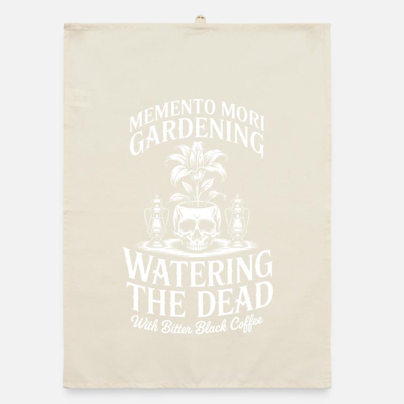 Memento Mori Garden Skull Coffee Organic Geschirrtuch