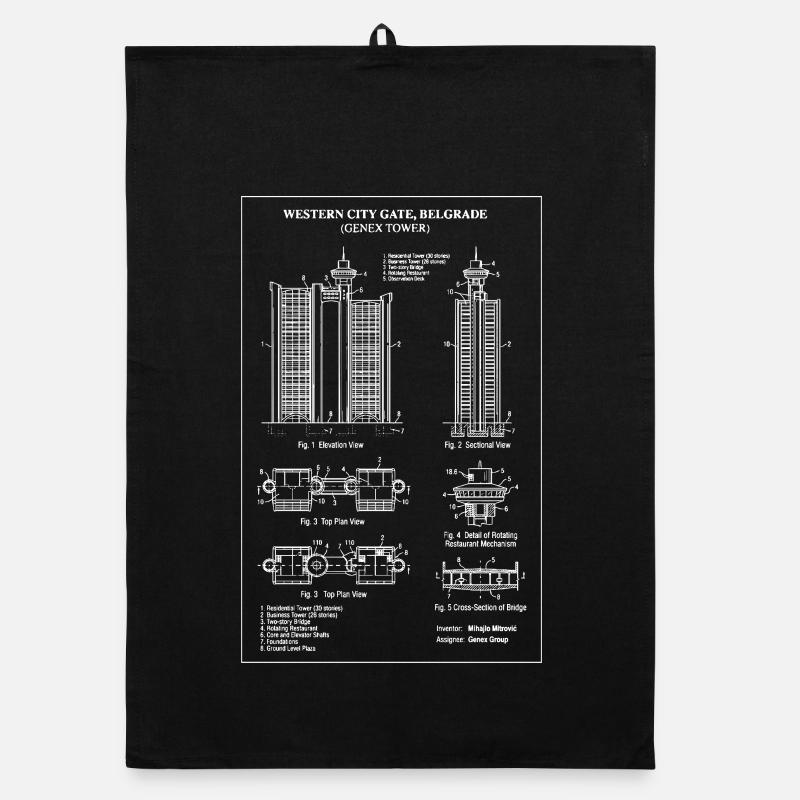 Plan de la Porte Ouest de Belgrade Torchon bio