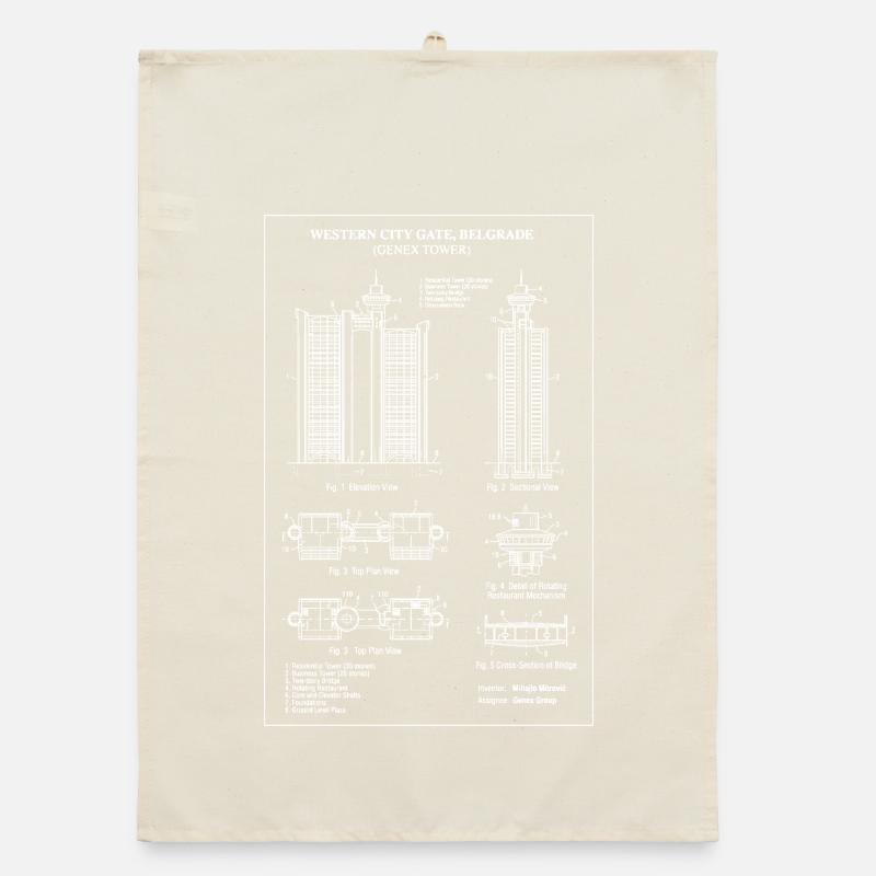 Plan de la Porte Ouest de Belgrade Torchon bio