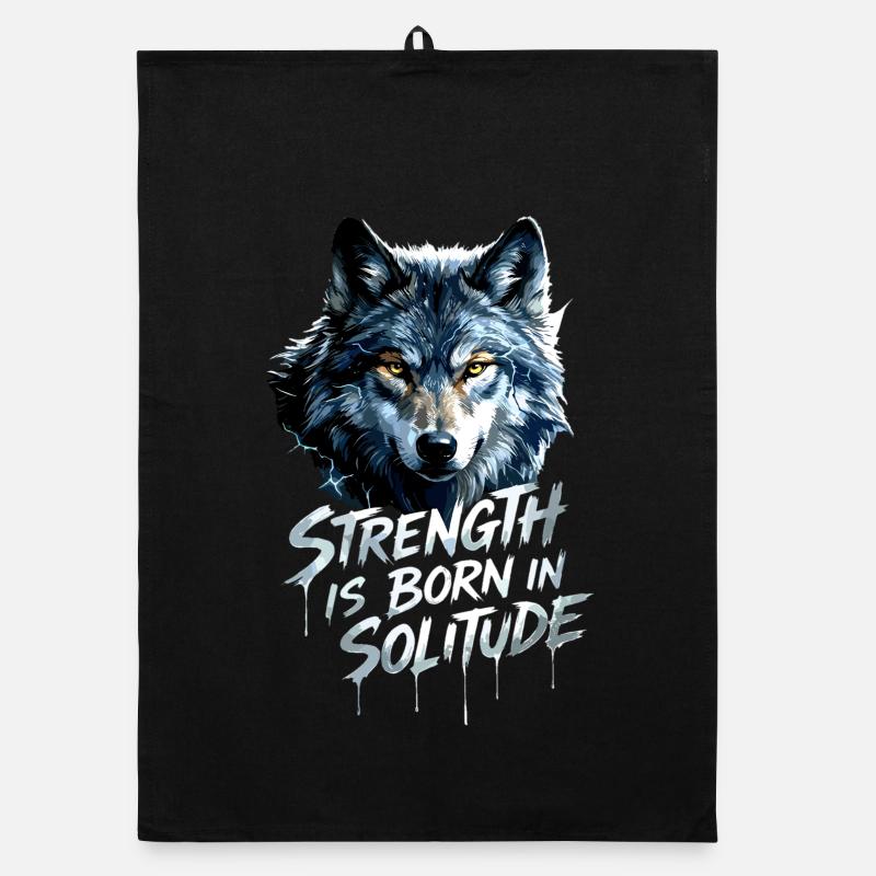 Wolfs Kopf Motivation Organic Geschirrtuch