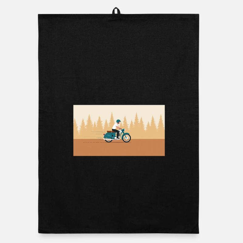 Forest ride in retro look Organic dish towel