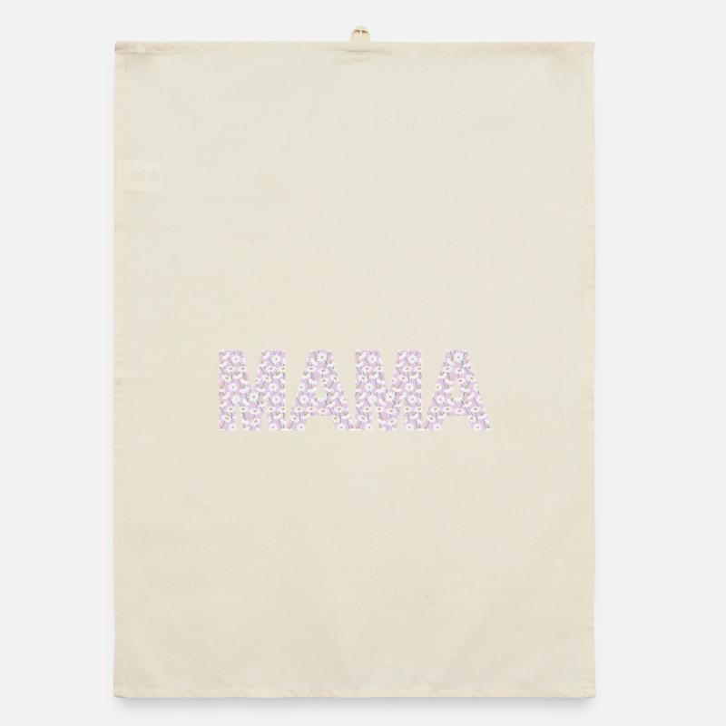 Mom Blossoms Typography Organic dish towel