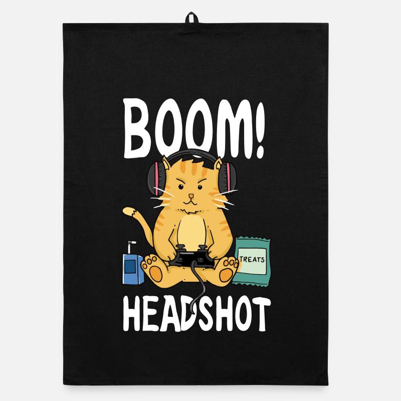 Boom Kopfschuss / Boom Kopfschuss / Cat / Gaming Organic Geschirrtuch